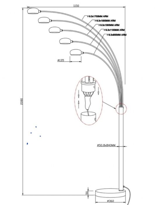 Lampa podłogowa Venti praktycznie nowa!!.