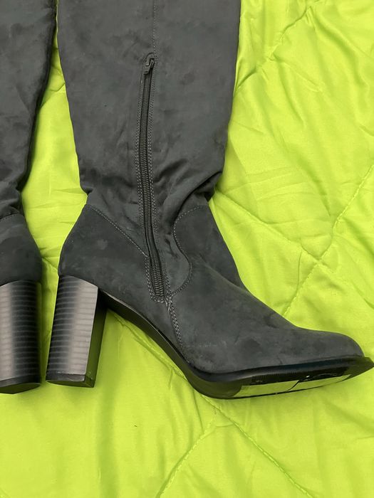 Bota cano longo veludo