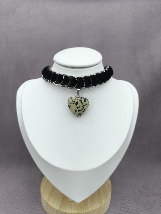 Naszyjnik choker z kamieniem naturalnym + drobny GRATIS