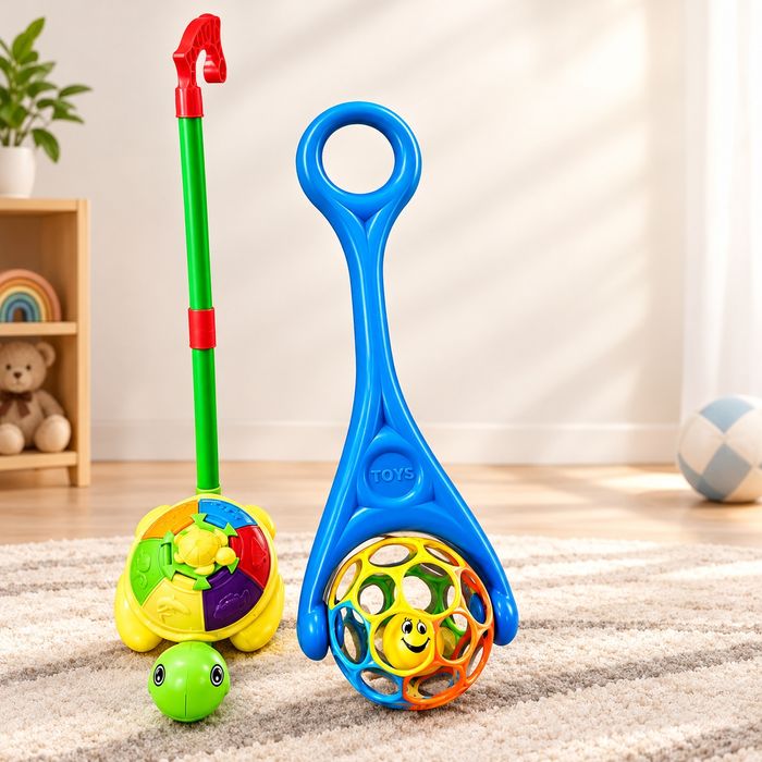 Дитячі каталки Toy та Чрепашка зі дзвіночком
