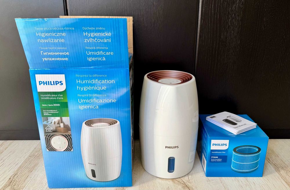 Nawilżacz ewaporacyjny PHILIPS HU2716/10 z automatycznym wyłączaniem plus dwa filtry