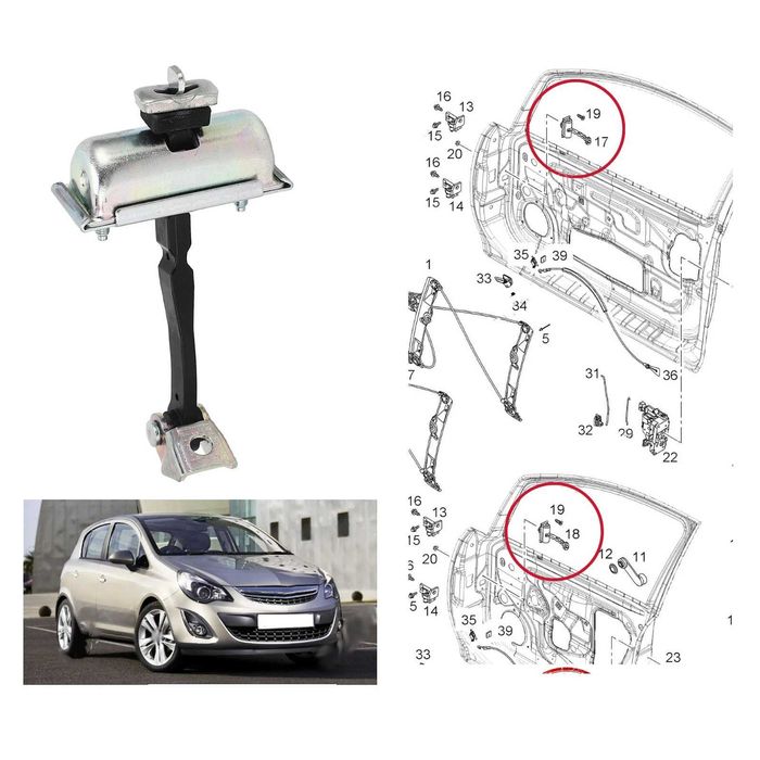 Limitador Esticador Porta Opel Corsa D de 2006 a 2014 Novo
