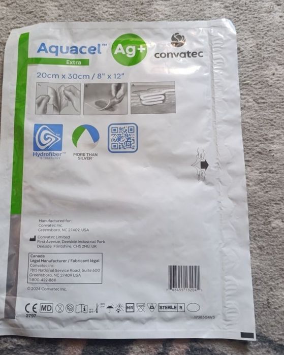 Aquacel Ag + Extra 20cm/30cm, opatrunek specjalistyczny , 3 szt