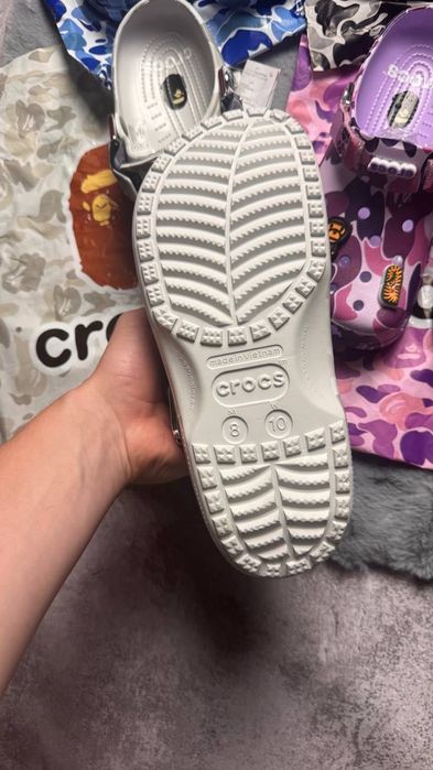 ‼️РОЗПРОДАЖ‼️ Crocs x Bape | Чорний, сірий, зелений, рожевий, синій, фіолетовий | Розміри 36–45