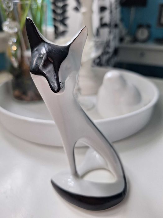 Lisek siedzący figurka Ćmielów New Look PRL