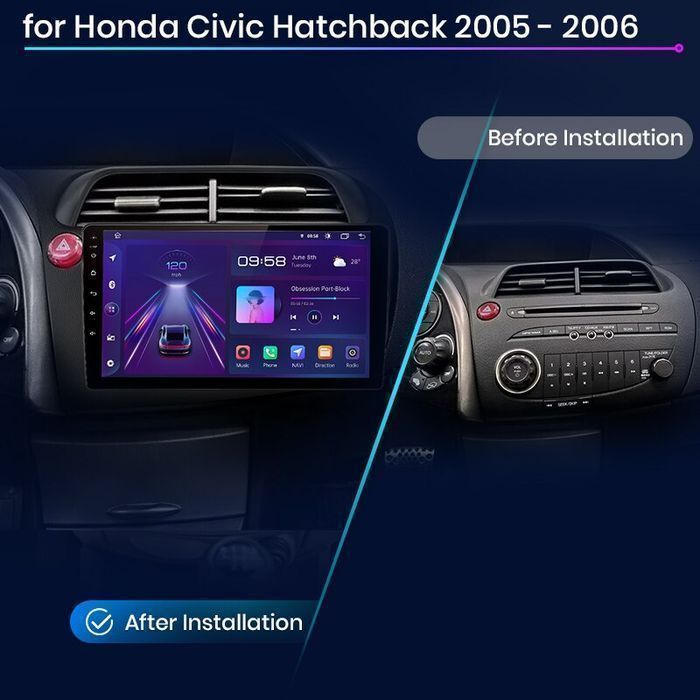 Honda Civic 2005–2011 – Radio Android 9” CarPlay