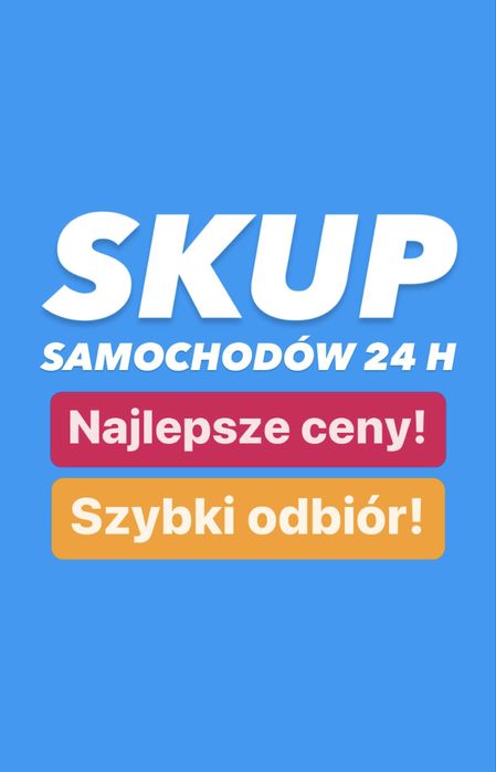 SKUP AUT 24H Oława +50km / Samochodów / Kasacja Pojazdów / Złomowanie