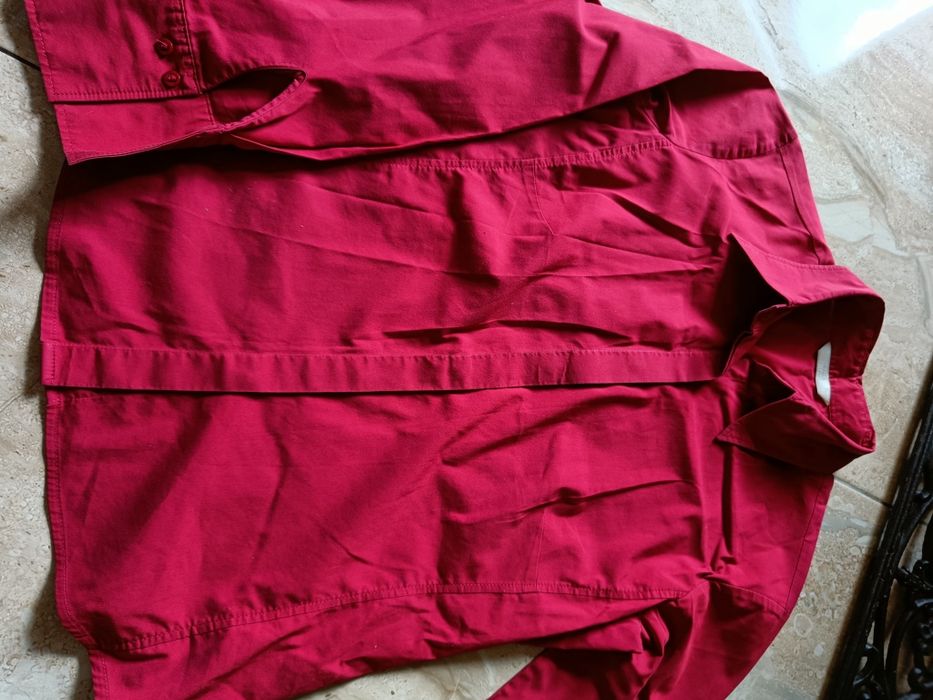 Bluzka koszulowa , bordowa Marks i Spencer, Rozmiar 40.