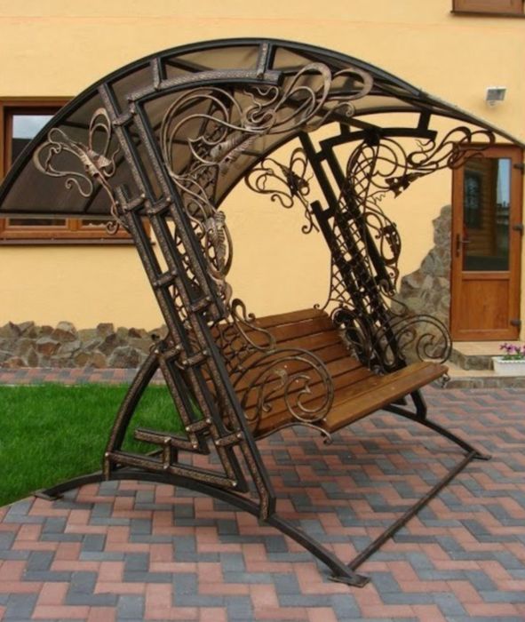 Гойдалка садова. Гойдалка кована. Качеля дитячий майданчик