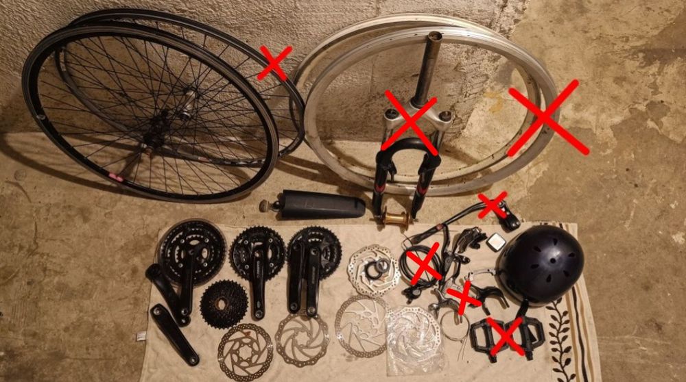 Części rowerowe. Tanio. Całość w dobrym stanie.