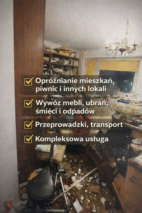 Wywóz mebli Warszawa gabarytów odpadów oprożnianie mieszkań garaży itp