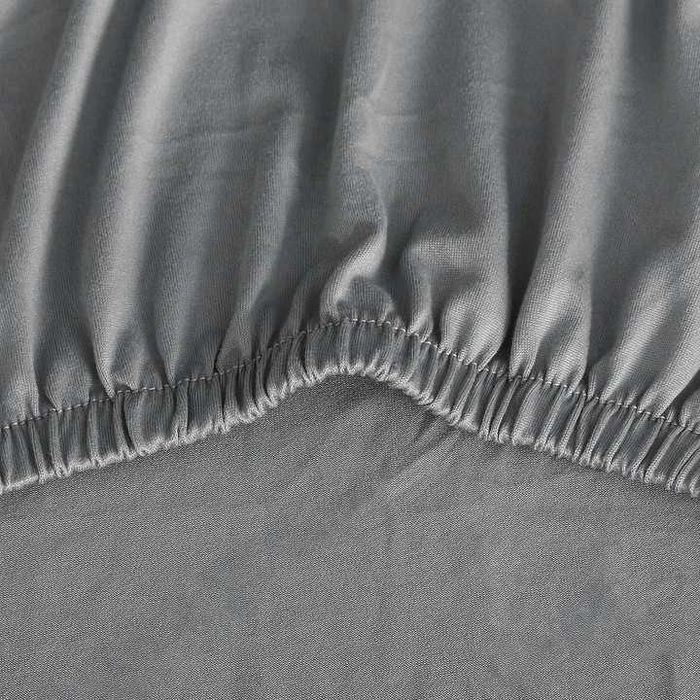 Szare jasne pokrowce elastyczne na krzesła komplet 4 sztuki