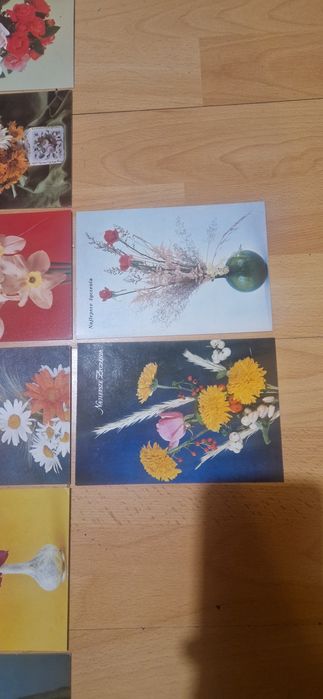 Kolekcja 56 Starych Pocztówek Prl z Kwiatami