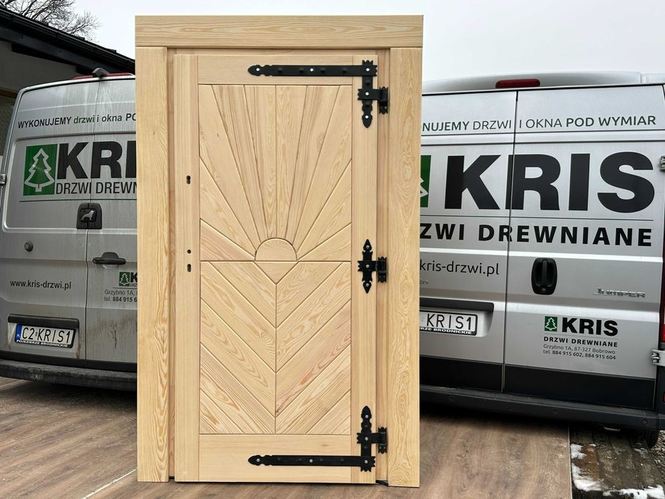 Drzwi zewnętrzne Lite  drewniane na wymiar  góralskie CAŁA POLSKA