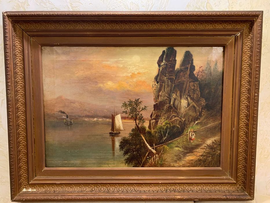 Картина "Скеля "1881 р.H.Kinycoine, Англія,з підпис.Роз.61*80,без42*60
