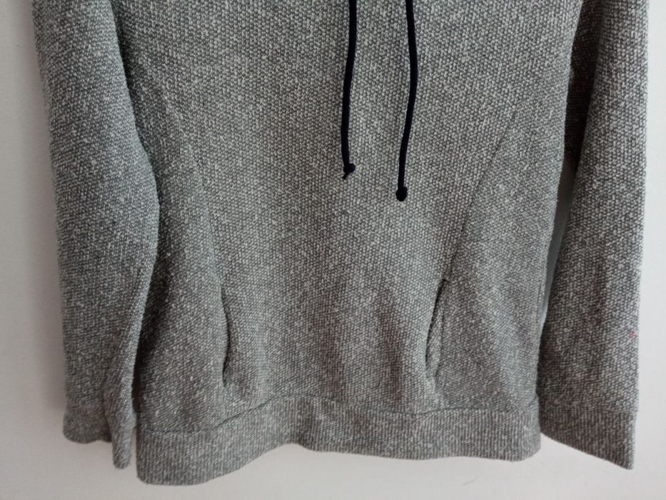 Szara bluza ze ściągaczem, 2 kieszenie, rozmiar S