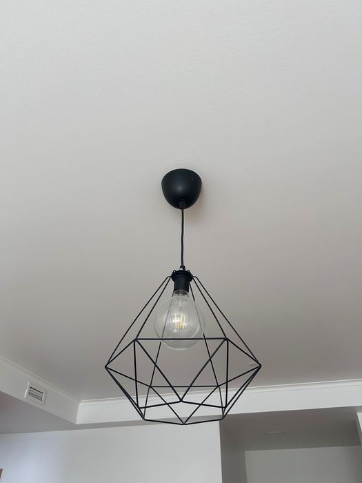 Candeeiro teto preto design moderno