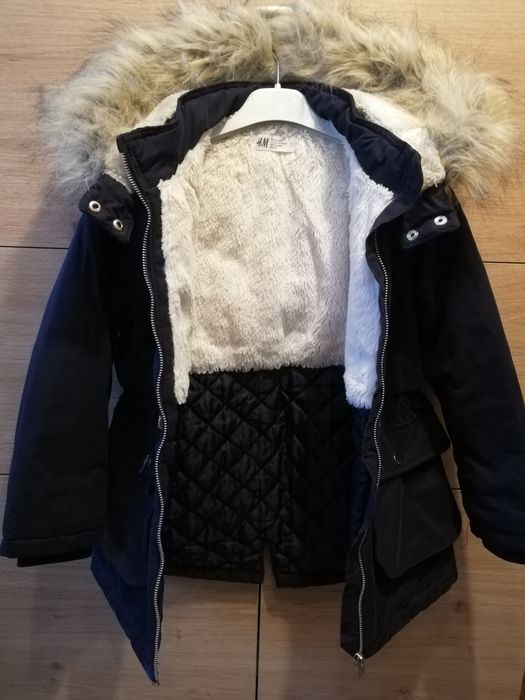 Kurtka zimowa/parka dziewczęca/dla dziewczynki r.122 H&M stan IDEALNY