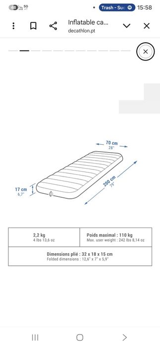 Camping mattresses Decathlon