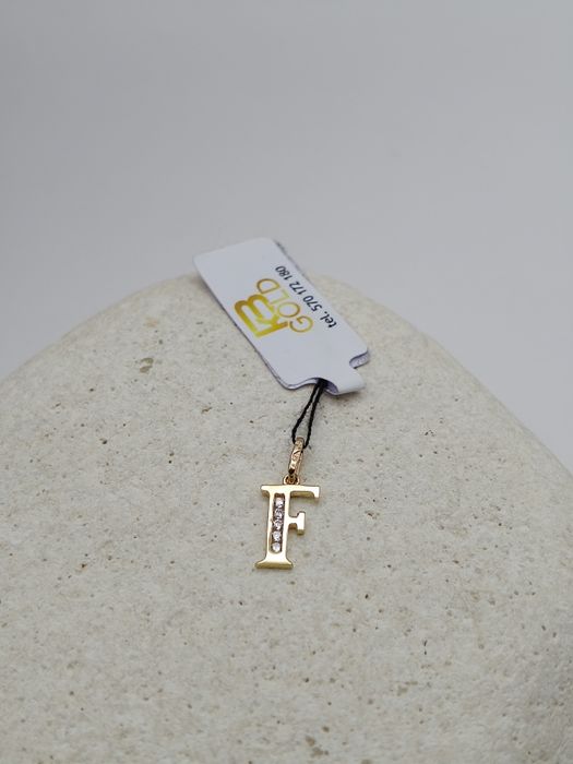Złota Zawieszka Literka "F" Pr.585 Nowa Zapraszamy