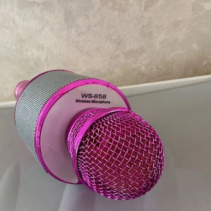 Микрофон караоке Ws-858, детский микрофон блютуз Bluetooth