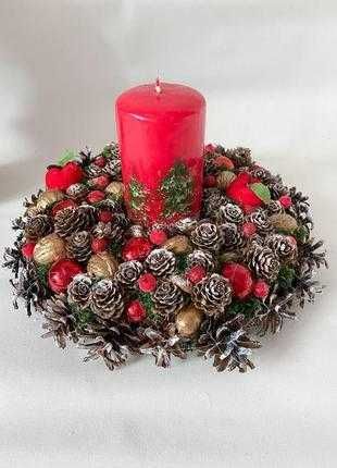 Розпродаж Новорічний еко-вінок . Різвяний вінок на двері