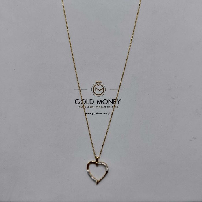 Złoty naszyjnik z zawieszką serce 585 GOLD MONEY
