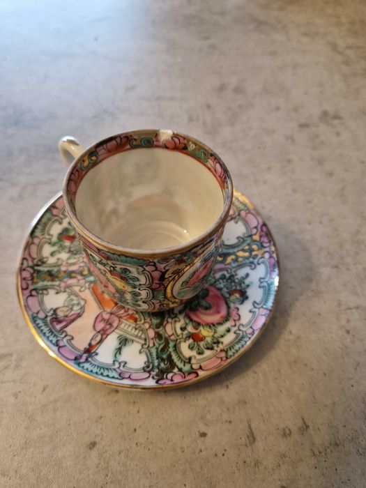 Chavena de café chinesa da família Rosa original