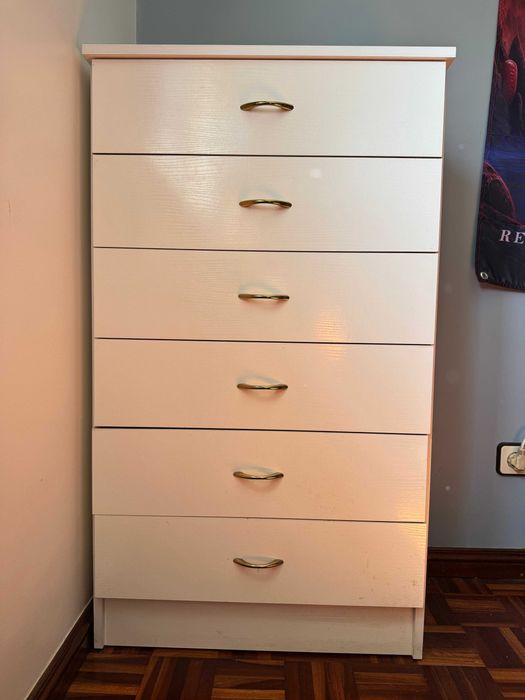 Cómoda Branca 6 Gavetas