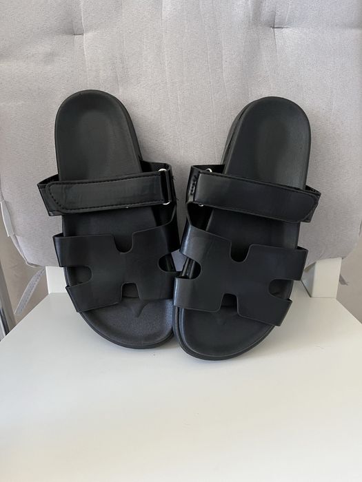 Klapki damskie czarne roz 40 (39) dł wkł 24 cm