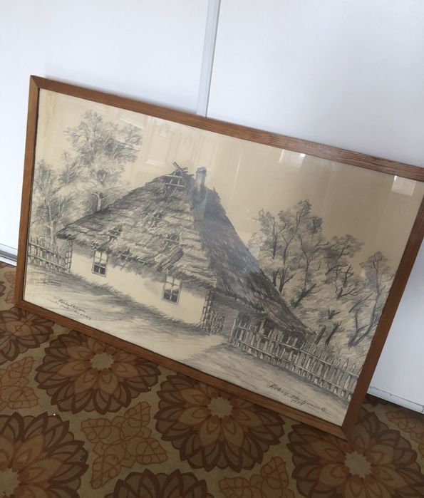 Obraz w drewnianej ramie Aleksy Błochowiak 1979 r.