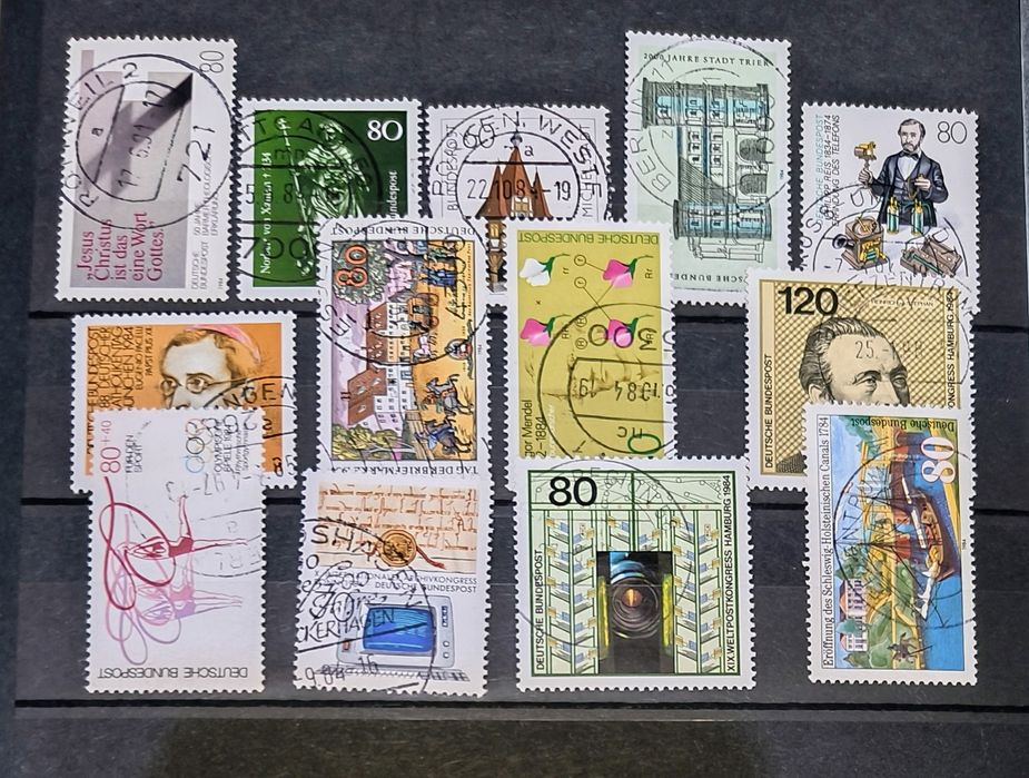 Niemieckie stemplowane  znaczki z rocznika 1984