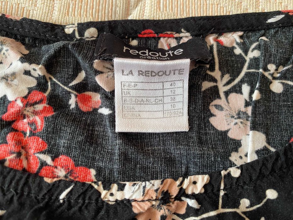 Blusa de manga cava com estampado floral da La Redoute