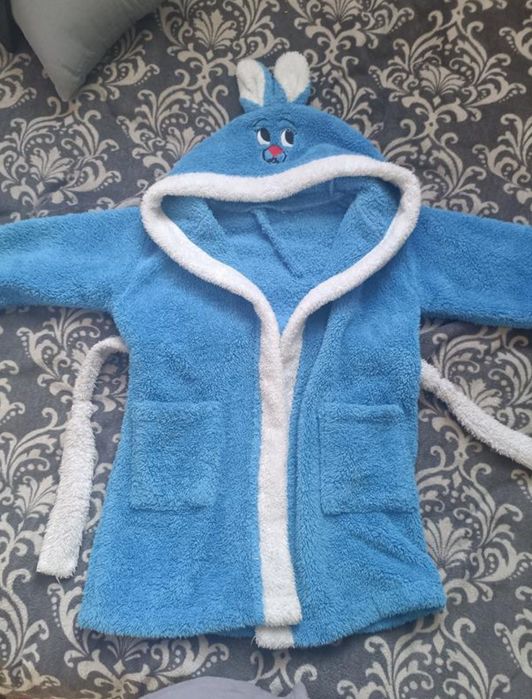 Теплий халат зайчик для хлопчика