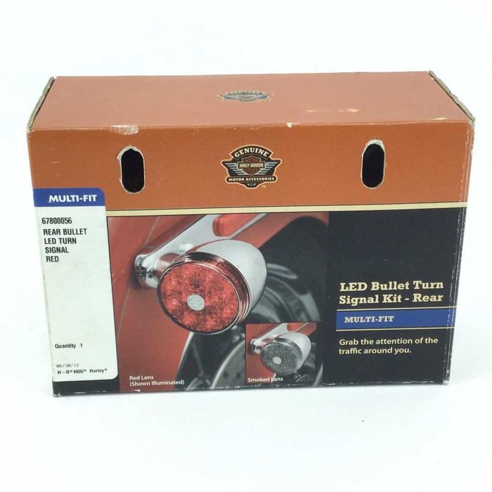 harley 2008-2017 led red bullet turn signal kit 67800056