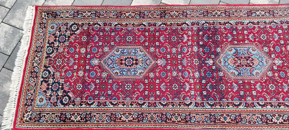 Bidjar chodnik wełniany tkany ręcznie 281 x 80 cm wełna perski dywan