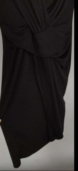 Sukienka elegancka na imprezę karnawał wieczorek bal zakładkę czarna L