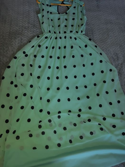 Сукня м'ятна в горох