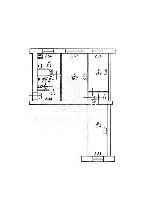 RLT T01 Продам 3 кімнатну квартиру (55 м²) по вул. Коцюбинського. Історичний центр міста. єВідновлення