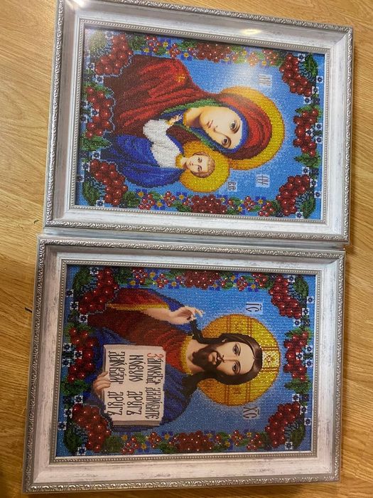 Парні ікони бісером А3 в рамках | ручна робота