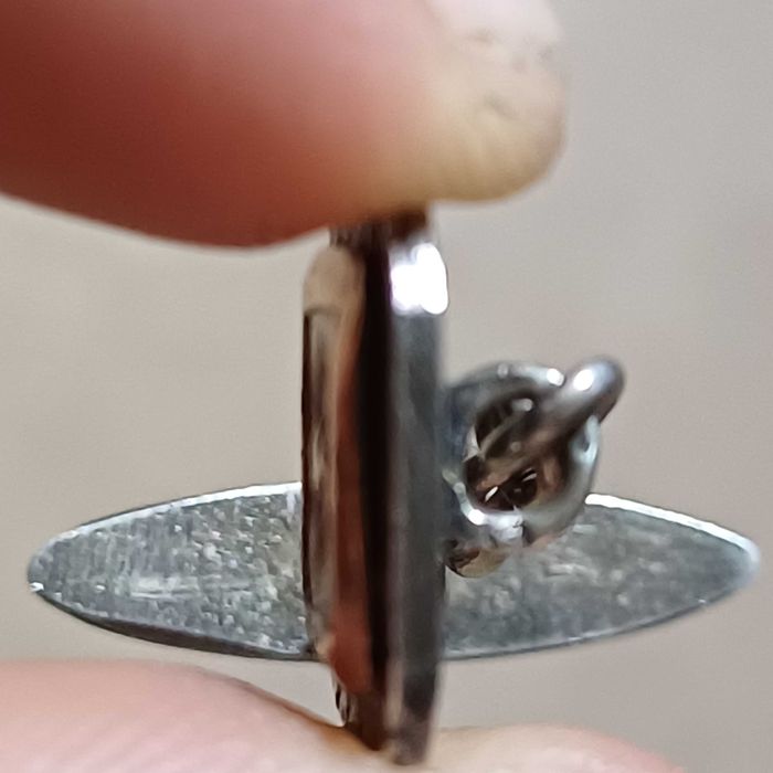 botões de punho vintage, em prata, ouro e madre pérola