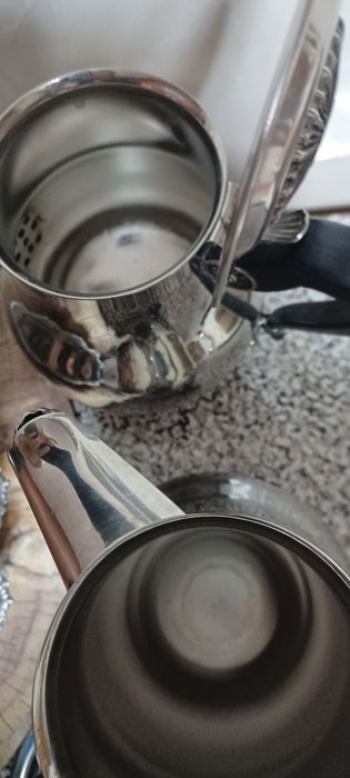 Servico de chá/café, Vintage, NOVO, em aço inox 18-10