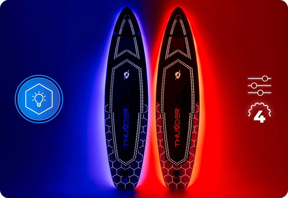 SUP Thunder Mossa з ПІДСВІТКОЮ САП борд board доска SUP дошка 320x75x15 Stand Up Paddle каяк байдарка надувний надувна AQUA MARINA MONSTER AQUAMARINA