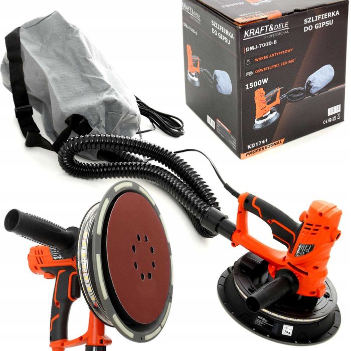 Szlifierka do Gipsu Gładzi Tynków Tynku LED 225mm Żyrafa Krótka