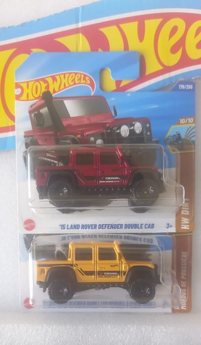 Conjunto 2 , 15 Land Rover Defender double cab hot wheels