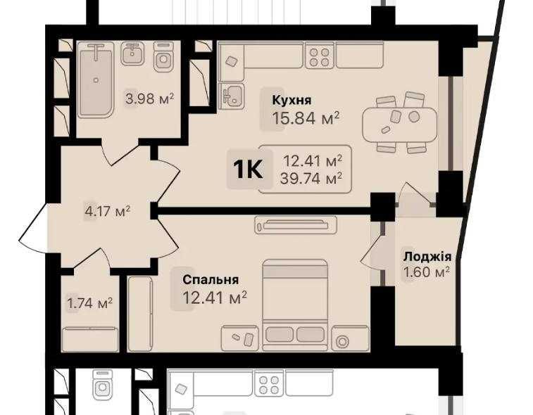 Продаж найвигіднішої 1 кімн. кв. в ЖК AUROOM Solar, вул.Соняшникова