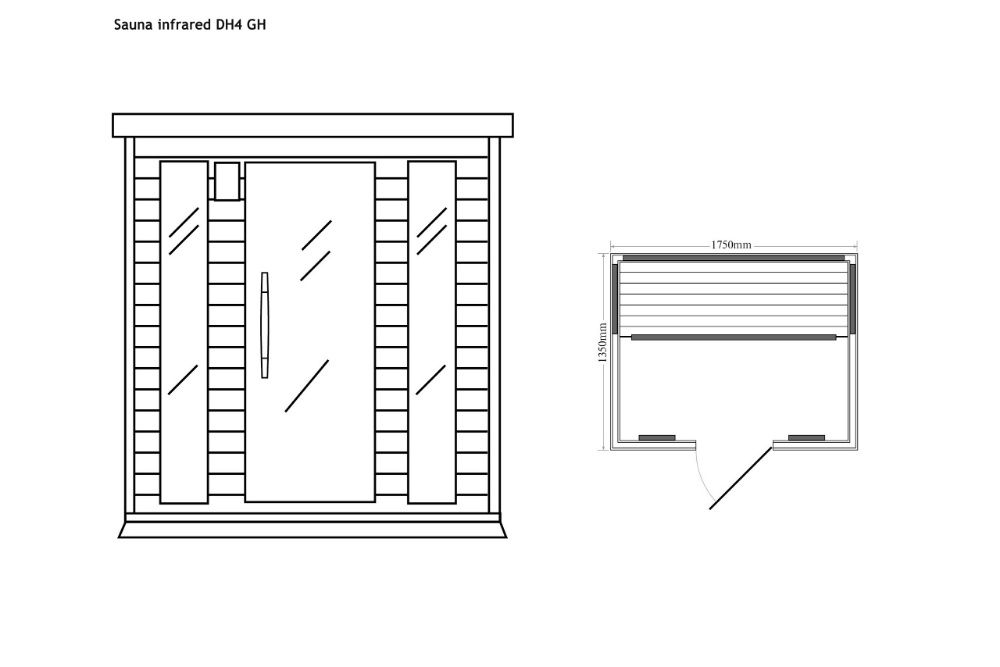 Sauna infrared Toronto promienniki kwarcowe lub ceramiczne 4 osoby