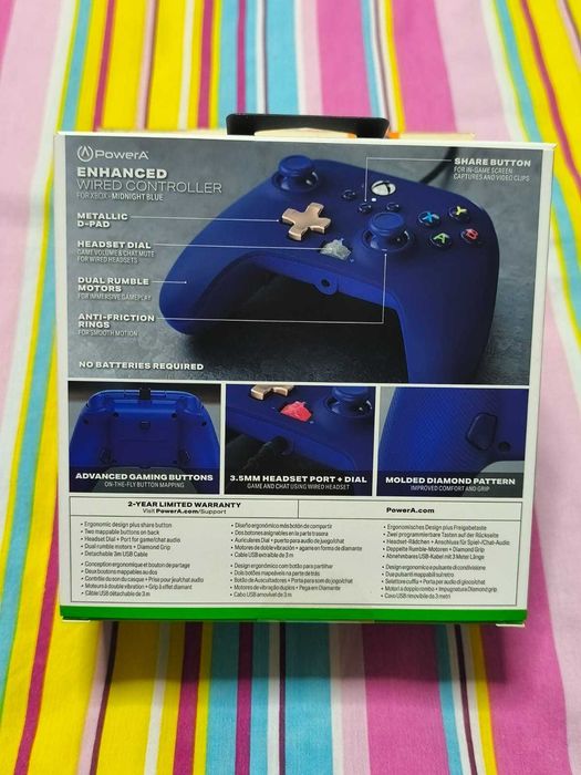 Comando PowerA Azul para Xbox One, Xbox Serie XS e PC