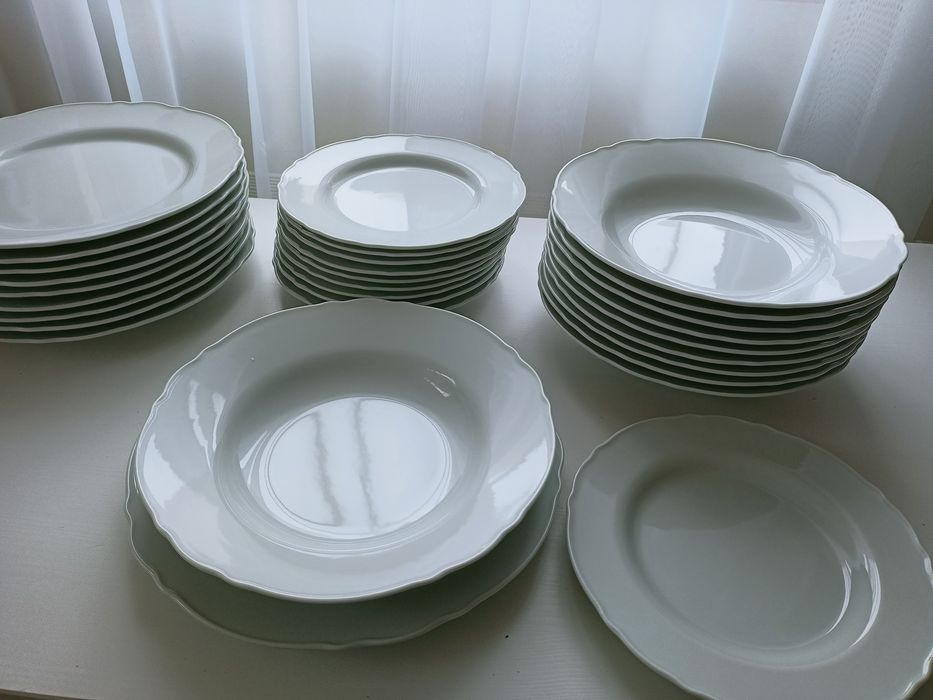 30 szt. Serwis obiadowy zastawa Ikea Upplaga – biały, porcelanowy ta