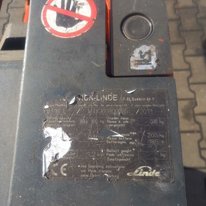 Wózek paletowy elektryczny linde T16L z ładowarką